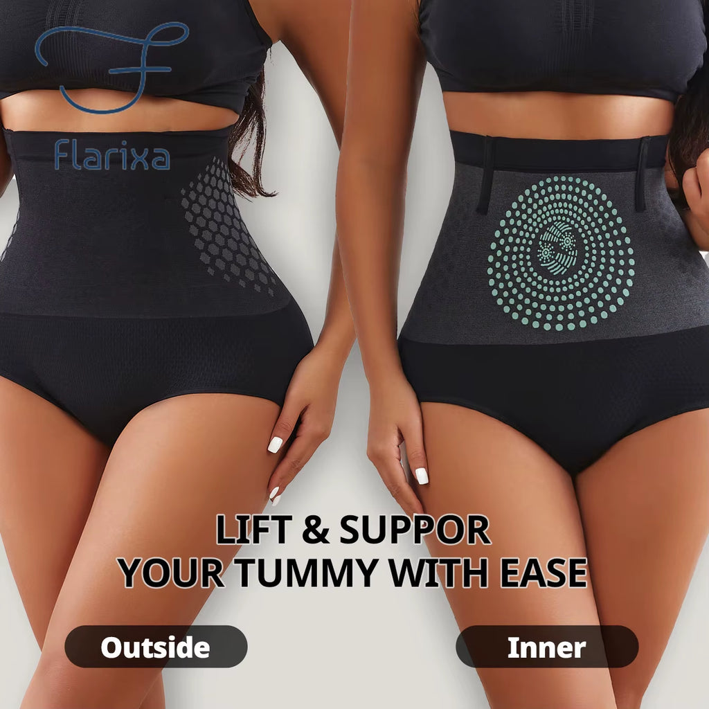 1/2/3Pcs Seamless Women'S High Waist Abdomen Control Panties Magnetic Therapy Warm Uterus Underwear Body Shaping Briefs