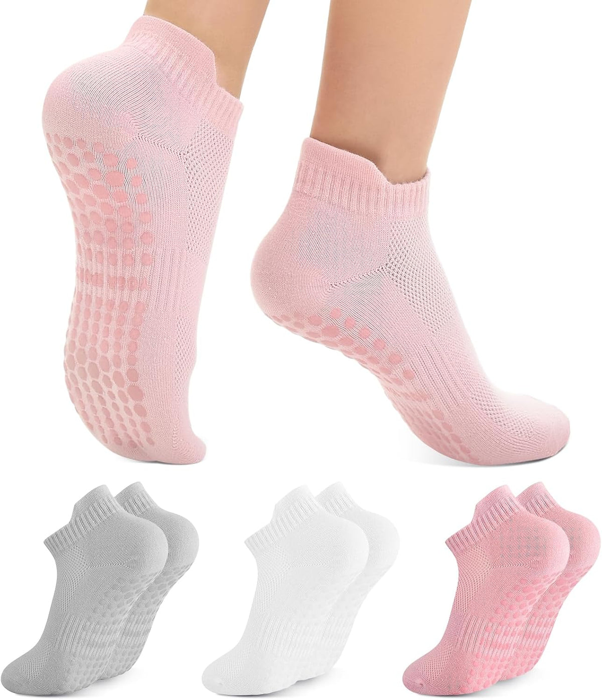 Walifrey Women's Non-Slip Pilates and Yoga Grip Socks