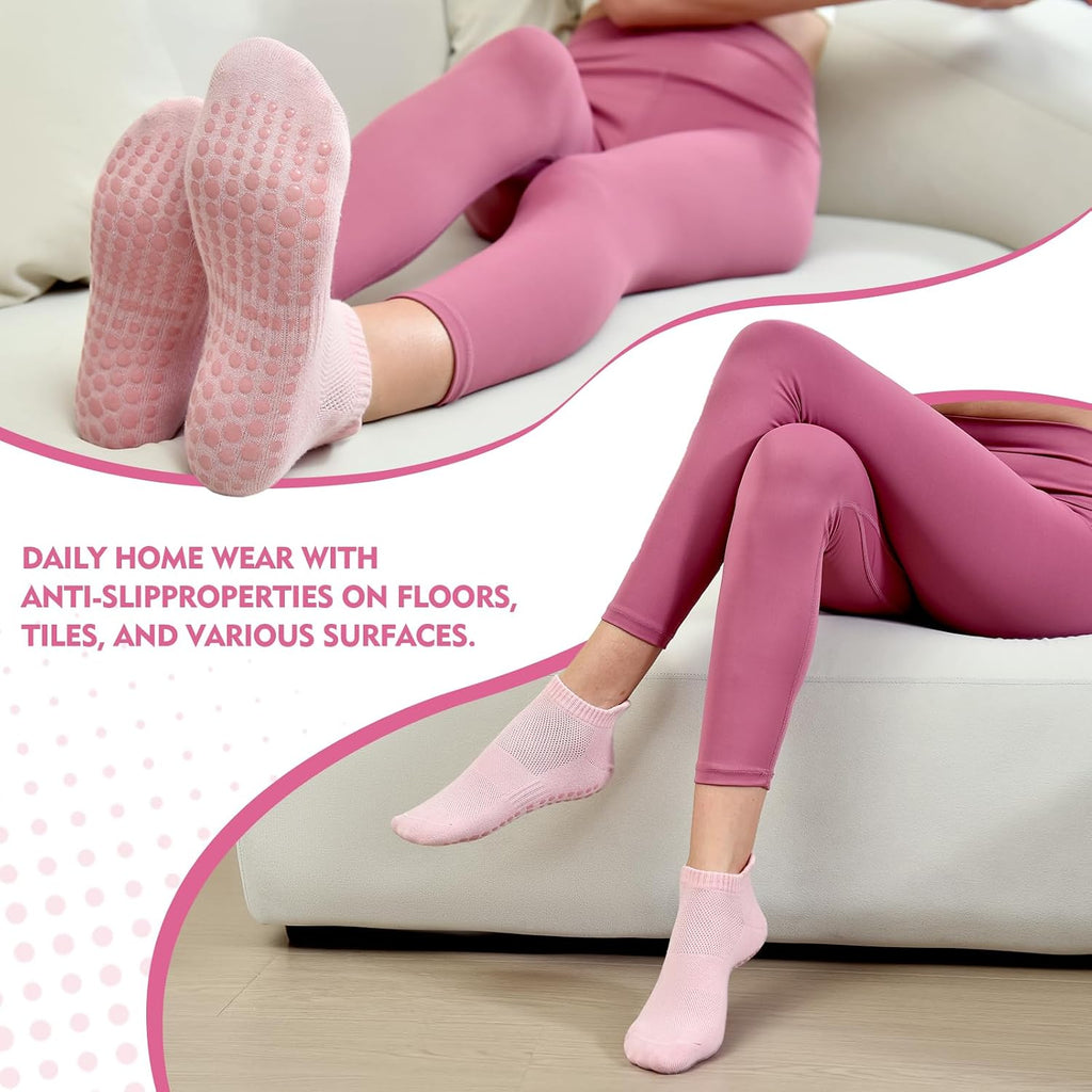 Walifrey Women's Non-Slip Pilates and Yoga Grip Socks