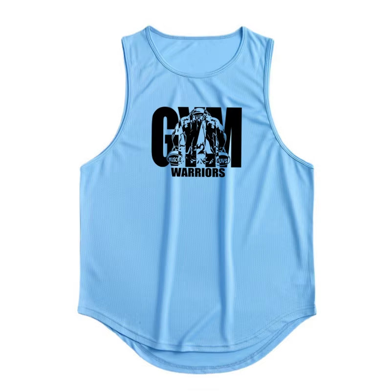Men's Summer Mesh Quick-Dry Gym Tank Top - Casual Moisture-Wicking Bodybuilding Sleeveless Shirt for Workouts