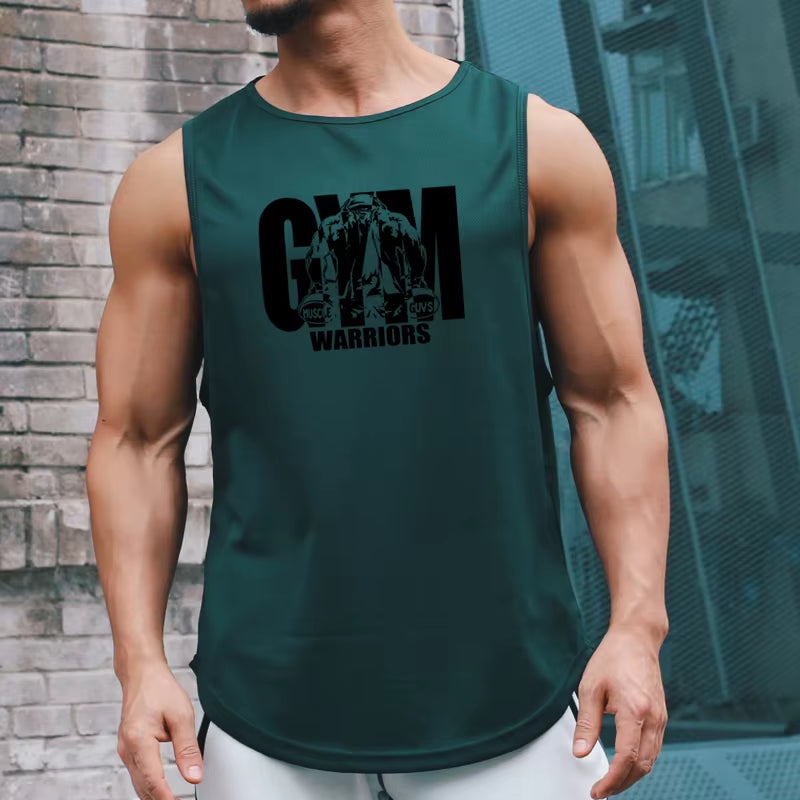 Men's Summer Mesh Quick-Dry Gym Tank Top - Casual Moisture-Wicking Bodybuilding Sleeveless Shirt for Workouts