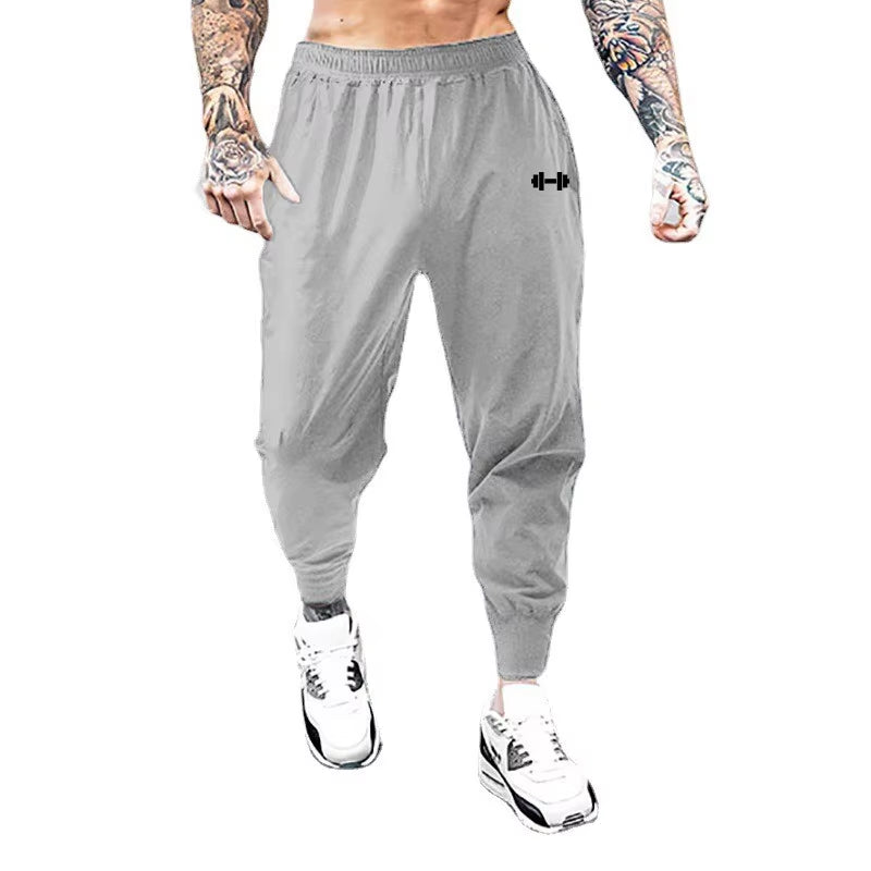 Men's Ultra-Thin Quick-Dry Gym Training Pants with Elastic High Waist