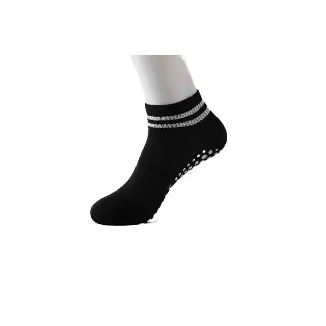 Women’s Non-Slip Grip Socks for Pilates and Yoga - Double Striped Athletic Socks for Workouts and Ballet