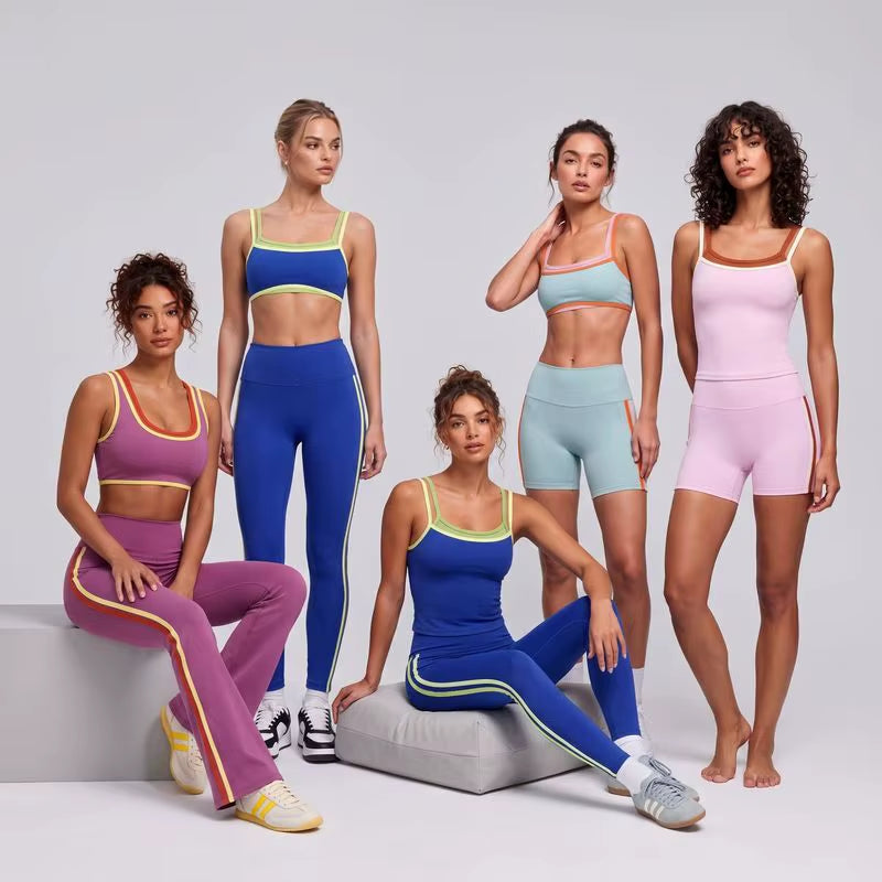 Women's Pilates Top Sets and High-Waisted Flared Leggings for Fitness and Gym Workouts