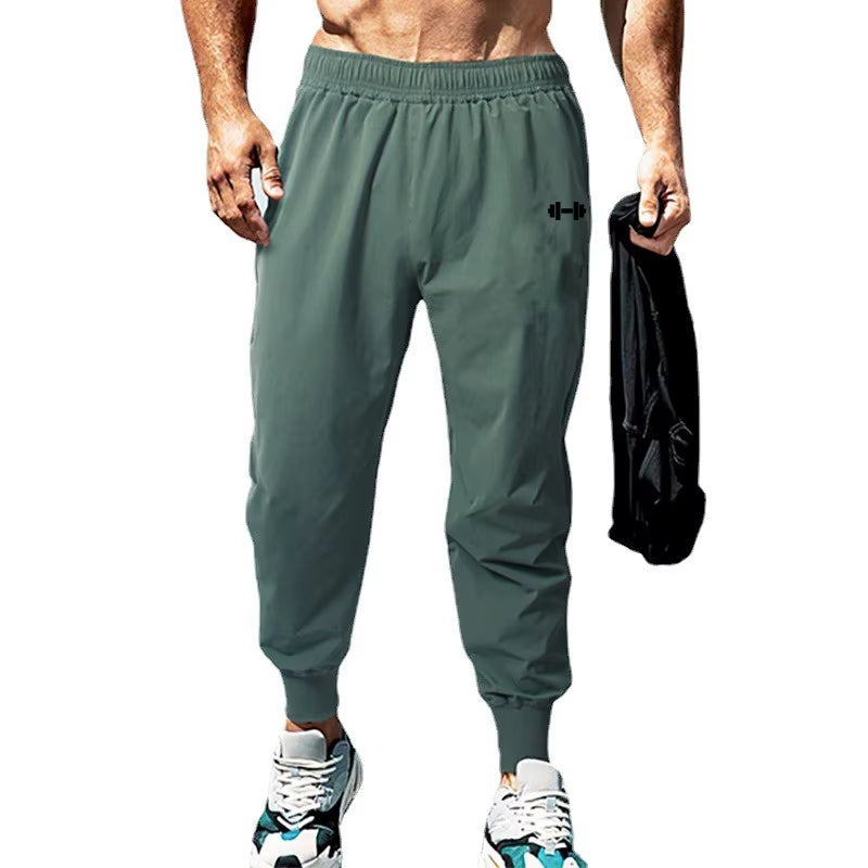 Men's Ultra-Thin Quick-Dry Gym Training Pants with Elastic High Waist